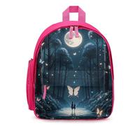 LPSADGF Black Light Fantasy Forest Backpack for Men Women, Lightweight Classic Bookbag Simple Daypack for Travel, Pink, One Size, Daypack Backpacks
