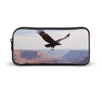 LPSADGF Black Vulture over Canyon Pencil Pouch Large Capacity Pencil Case- Multi-Use Zippered Pen Organizer, Portable Makeup Bag & Travel Pouch for Office Stationery (8.7x4.7)