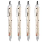 LPSADGF Boat And Lighthouse Ballpoint Pens 4 PCS Retractable Smooth Writing Pens with Quick-Drying Ink, Comfort Grip Office Black Pens for Everyday Use, Bulk Office Supplies for Professionals