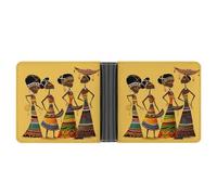 LPSADGF Border Collie Men's Wallet Leather Money Clip Slim Passcase With 6 Card Slots, 2 Hidden Pockets, Creative African Culture, One Size, Modern