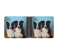LPSADGF Border Collie Men's Wallet Leather Money Clip Slim Passcase With 6 Card Slots, 2 Hidden Pockets, Border Collie, One Size, Modern