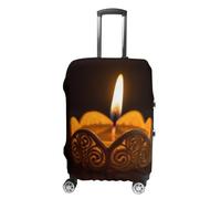 LPSADGF Burning Candle Luggage Cover Protector - Travel Suitcase Sleeve with Dual-Sided Prints, Universal Fit 18-32 Inch, Washable Anti-Scratch Travel Baggage Cover, white, M, Colorful
