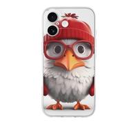 LPSADGF Cartoon Bird with Glasses for iPhone 17 Case Slim Shockproof Protection with Stylish Design Cute TPU Phone Cover for Women Men Transparent