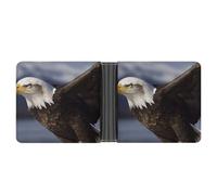 LPSADGF Cartoon Family Owls On The Brown Tree Men's Wallet Leather Money Clip Slim Passcase With 6 Card Slots, 2 Hidden Pockets, Animals Bald Eagle, One size, Modern