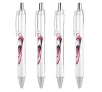 LPSADGF Cartoon Mouth Smiling Ballpoint Pens 4 PCS Retractable Smooth Writing Pens with Quick-Drying Ink, Comfort Grip Office Black Pens for Everyday Use, Bulk Office Supplies for Professionals