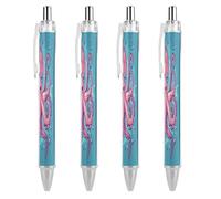LPSADGF Cartoon Sea Creatures Ballpoint Pens 4 PCS Retractable Smooth Writing Pens with Quick-Drying Ink, Comfort Grip Office Black Pens for Everyday Use, Bulk Office Supplies for Professionals