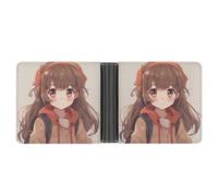 LPSADGF Cat Sitting on Gift Box Men's Wallet Leather Money Clip Slim Passcase With 6 Card Slots, 2 Hidden Pockets, Japan Anime, One size, Modern