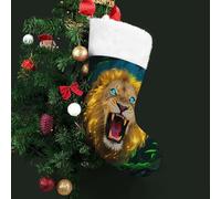 LPSADGF Christmas Stockings 16.5 Inch - Fluorescent Lion Classic Personalized Xmas Stockings with Large Pocket Decoration Gift for Stairs Fireplace Hanging Xmas Home Decor
