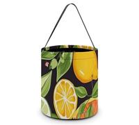 LPSADGF Citrus Fruit Pattern Halloween Tote Bags for Trick Or Treating - Large Capacity Candy Buckets with Handles