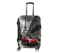 LPSADGF City Street Red Car Luggage Cover Protector - Travel Suitcase Sleeve with Dual-Sided Prints, Universal Fit 18-32 Inch, Washable Anti-Scratch Travel Baggage Cover, white, M, Colorful