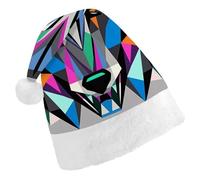 LPSADGF Classic Santa Hat for Adults- Coyote, Wolf Beast Christmas Party Hat, Xmas Holiday Headwear for Christmas