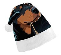 LPSADGF Classic Santa Hat for Adults- Doberman Pinscher Christmas Party Hat, Xmas Holiday Headwear for Christmas