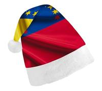 LPSADGF Classic Santa Hat for Adults- Flag of Venezuela Christmas Party Hat, Xmas Holiday Headwear for Christmas