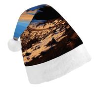LPSADGF Classic Santa Hat for Adults- Mauna Kea Summit Sunset Christmas Party Hat, Xmas Holiday Headwear for Christmas