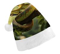 LPSADGF Classic Santa Hat for Adults- Rough - Scaled Bush Viper Christmas Party Hat, Xmas Holiday Headwear for Christmas