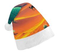 LPSADGF Classic Santa Hat for Adults- Shining Desert Christmas Party Hat, Xmas Holiday Headwear for Christmas