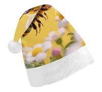 LPSADGF Classic Santa Hat for Adults- Winged Bee Christmas Party Hat, Xmas Holiday Headwear for Christmas
