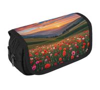 LPSADGF Cloud Garden at Sunset Large Pencil Case High Capacity Pencil Pouch Aesthetic Holder Box Storage Bag Desk Organizer Marker Pouch Pen for Supplies Makeup Bag & Daily Use