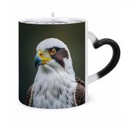 LPSADGF Coffee Mug Color Changing Mug Spear Falcon, White Eagle Funny Heat Sensitive Color Changing Coffees Cup Ceramic Magic Cup Novelty Coffee Mugs Personalized Tea Cups Gift for Women Men