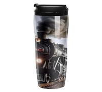 LPSADGF Coffee Mug Double Wall Insulated Steam Train Travel Coffee Tumbler for Hot/Ice Tea To Go Cups with Lids Leak-proof And Skid-proof Design for Home, Office, Parties 12Oz