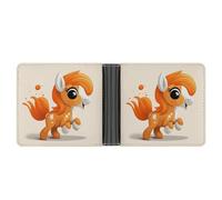 LPSADGF Color Billiards Men's Wallet Leather Money Clip Slim Passcase With 6 Card Slots, 2 Hidden Pockets, Cute orange pony, One Size, Modern