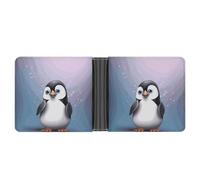 LPSADGF Color Billiards Men's Wallet Leather Money Clip Slim Passcase With 6 Card Slots, 2 Hidden Pockets, I Love Penguins, One Size, Modern