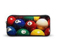 LPSADGF Color Billiards Pencil Pouch Large Capacity Pencil Case - Multi-Use Zippered Pen Organizer, Portable Makeup Bag & Travel Pouch for Office Stationery (8.7x4.7)