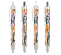 LPSADGF Color Food Painting Ballpoint Pens 4 PCS Retractable Smooth Writing Pens with Quick-Drying Ink, Comfort Grip Office Black Pens for Everyday Use, Bulk Office Supplies for Professionals