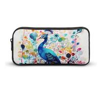 LPSADGF Color Peacock Pencil Pouch Large Capacity Pencil Case- Multi-Use Zippered Pen Organizer, Portable Makeup Bag & Travel Pouch for Office Stationery (8.7x4.7)