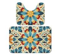 LPSADGF Colorful Arabic Editable File Yellow Bathroom Rug Set Soft Bath Rug Toilet Mat U-Shaped Bath Rugs Quickly Dry Mat for Bathroom, Tub, Washable, Super Absorbent Floor Mats 19.7"x31.5"