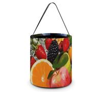 LPSADGF Colorful Fruit Halloween Tote Bags for Trick Or Treating - Large Capacity Candy Buckets with Handles
