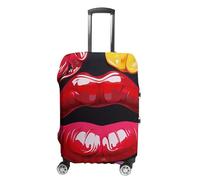 LPSADGF Colorful Lips Luggage Cover Protector - Travel Suitcase Sleeve with Dual-Sided Prints, Universal Fit 18-32 Inch, Washable Anti-Scratch Travel Baggage Cover, white, XL, Colorful