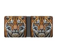 LPSADGF Colorful Mandala Men's Wallet Leather Money Clip Slim Passcase With 6 Card Slots, 2 Hidden Pockets, Fierce tiger, One Size, Modern