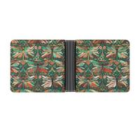 LPSADGF Colorful Mandala Men's Wallet Leather Money Clip Slim Passcase With 6 Card Slots, 2 Hidden Pockets, Dragonfly, One Size, Modern