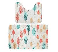 LPSADGF Coral and Teal Arrows Bathroom Rug Set Soft Bath Rug Toilet Mat U-Shaped Bath Rugs Quickly Dry Mat for Bathroom, Tub, Washable, Super Absorbent Floor Mats 19.7"x31.5"