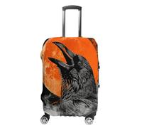 LPSADGF Crow Opens His Mouth Luggage Cover Protector - Travel Suitcase Sleeve with Dual-Sided Prints, Universal Fit 18-32 Inch, Washable Anti-Scratch Travel Baggage Cover, white, L, Colorful