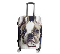 LPSADGF Cute French Bulldog Luggage Cover Protector - Travel Suitcase Sleeve with Dual-Sided Prints, Universal Fit 18-32 Inch, Washable Anti-Scratch Travel Baggage Cover, white, L, Colorful