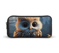 LPSADGF Cute Owl Pencil Pouch Large Capacity Pencil Case- Multi-Use Zippered Pen Organizer, Portable Makeup Bag & Travel Pouch for Office Stationery (8.7x4.7)