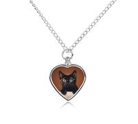 LPSADGF Cute Peeping Black Cat Pet Cremation Jewelry for Ashes, Pet Urn Necklace Dog Cat Ashes Holder Memorial Locket Pendant with Long Chain, Cremation Urn Necklace for Pets Lovers