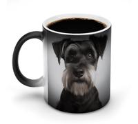 LPSADGF Cute Schnauzer Coffee Mug Color Changing Mug Funny Heat Sensitive Color Changing Coffees Cup Ceramic Magic Cup Novelty Coffee Mugs Personalized Tea Cups Gift for Women Men