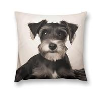 LPSADGF Cute Schnauzer Throw Pillow Covers Farmhouse Cushion Cover Boho Plush Pillowcase Decorative Square Pillow Case for Couch Sofa Bed Living Room Home Decor 12 "x12