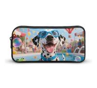 LPSADGF Dalmatian Pool Jubilee Pencil Pouch Large Capacity Pencil Case- Multi-Use Zippered Pen Organizer, Portable Makeup Bag & Travel Pouch for Office Stationery (8.7x4.7)