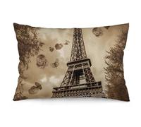 LPSADGF Decorative Throw Pillow Cover 12 "x20, Paris Eiffel Tower Lumbar Pillow Case Farmhouse Boho Cushion Case for Sofa Couch Living Room Cottage Decor
