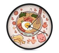 LPSADGF Delicious Sweet Ramen Wall Clock, Modern Small Wall Clocks 10 Inch, Round Silent Non-Ticking Analog Classic for Office, Home, Bathroom, Kitchen, Bedroom