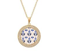 LPSADGF Diamond Necklace for Women Memorial Couple Necklace 20" Chain Alloy Blue Eye Pattern Pendant Necklace for Birthday Anniversary Jewelry Gift for Girlfriend Wife Mothe, One Size, Zinc, Diamond