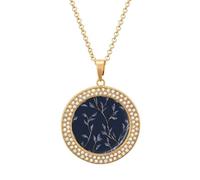 LPSADGF Diamond Necklace for Women Memorial Couple Necklace 20" Chain Alloy Dark Blue Leaves Pendant Necklace for Birthday Anniversary Jewelry Gift for Girlfriend Wife Mothe, One size, Zinc, Diamond