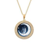 LPSADGF Diamond Necklace for Women Memorial Couple Necklace 20" Chain Alloy Magic - Hat Owl Pendant Necklace for Birthday Anniversary Jewelry Gift for Girlfriend Wife Mothe, One size, Zinc, Diamond