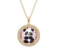 LPSADGF Diamond Necklace for Women Memorial Couple Necklace 20" Chain Alloy Panda Star Pendant Necklace for Birthday Anniversary Jewelry Gift for Girlfriend Wife Mothe, One size, Zinc, Diamond