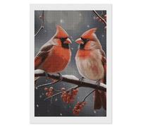 LPSADGF Diamond Painting Kits for Adults Cute Cardinal Birds DIY Paint by Numbers for Adults Beginner 5D Full Drill Square Diamond Dots Paintings Picture Arts Craft for Home Wall Decor 8"x12"