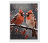 LPSADGF Diamond Painting Kits for Adults Cute Cardinal Birds DIY Paint by Numbers for Adults Beginner 5D Full Drill Square Diamond Dots Paintings Picture Arts Craft for Home Wall Decor 12"x16"